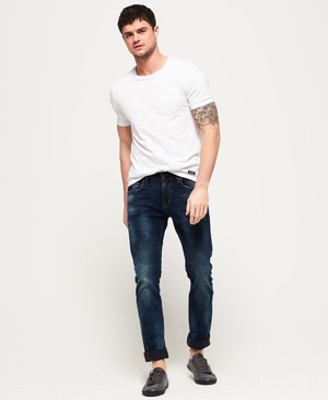 Superdry Slim Férfi Farmer Kék | XTWCL7256